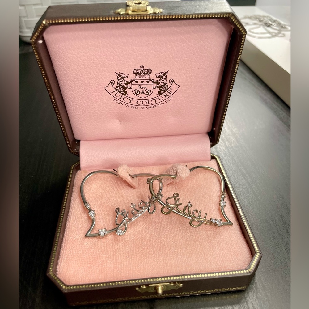 Vintage Juicy Couture Heart Hoops